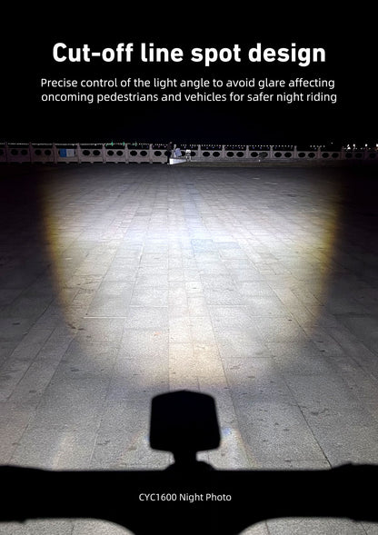 CYCLAMI Hanging Bike Headlight GoPro Ultra Bright Wireless Remote Front Lamp MTB Road High Brightness White CYC 1600 Lumen Light