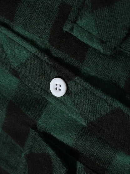 Spring and Autumn Fashion Cotton Long Sleeve Men's Shirt New Brushed Red Plaid Business Leisure Fit Flannel No iron