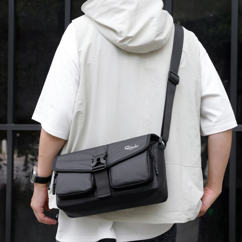 Men's Crossbody Bag Nylon Lightweight Chest Shoulder Bag with Zipper Pocket Waterproof Outdoor Travel Sport Messenger Bag