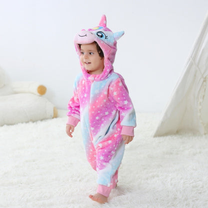 Baby Unisex Romper Newborn Unicorn Animal Cartoon Onesies Pajamas Anime Cosplay Costumes for Kids Boys Girls Christmas Halloween