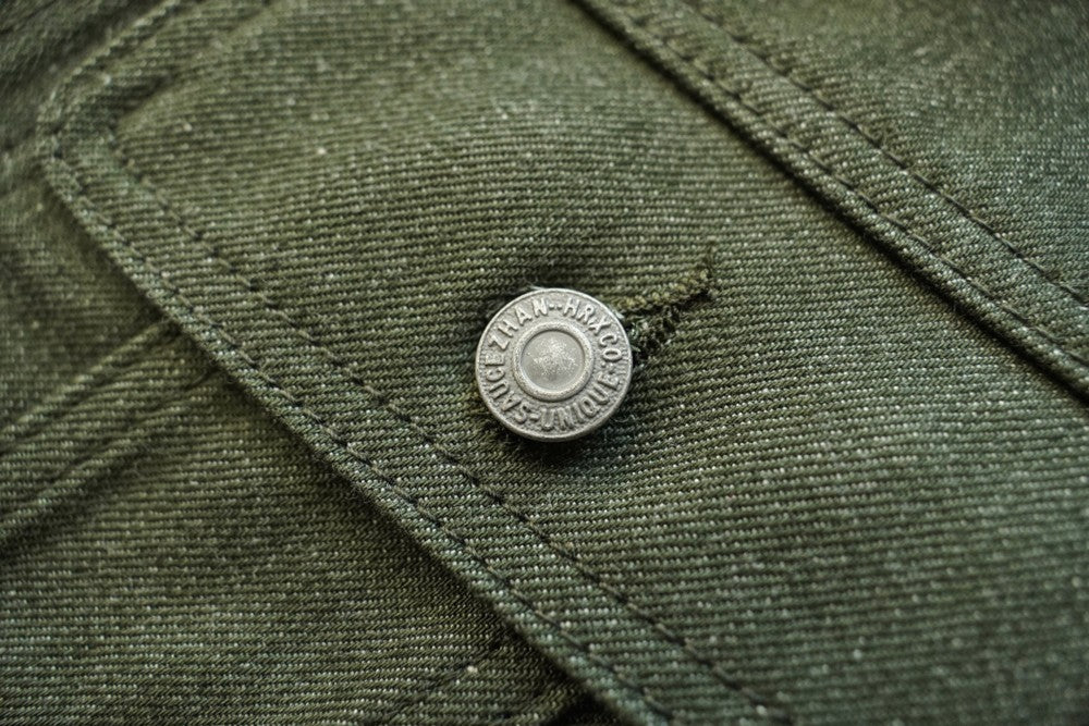 Sauce Zhan 540XX Mens Cusual Jacket Vulcanized green Selvedge Sanforized  Denim Jacket 14 Oz Loose Fit