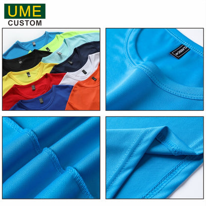 Quick-drying T-shirt Custom Logo Breathable Sports Top Embroidery Personalized Logo Team Activity T-shirt Print Pattern 2025