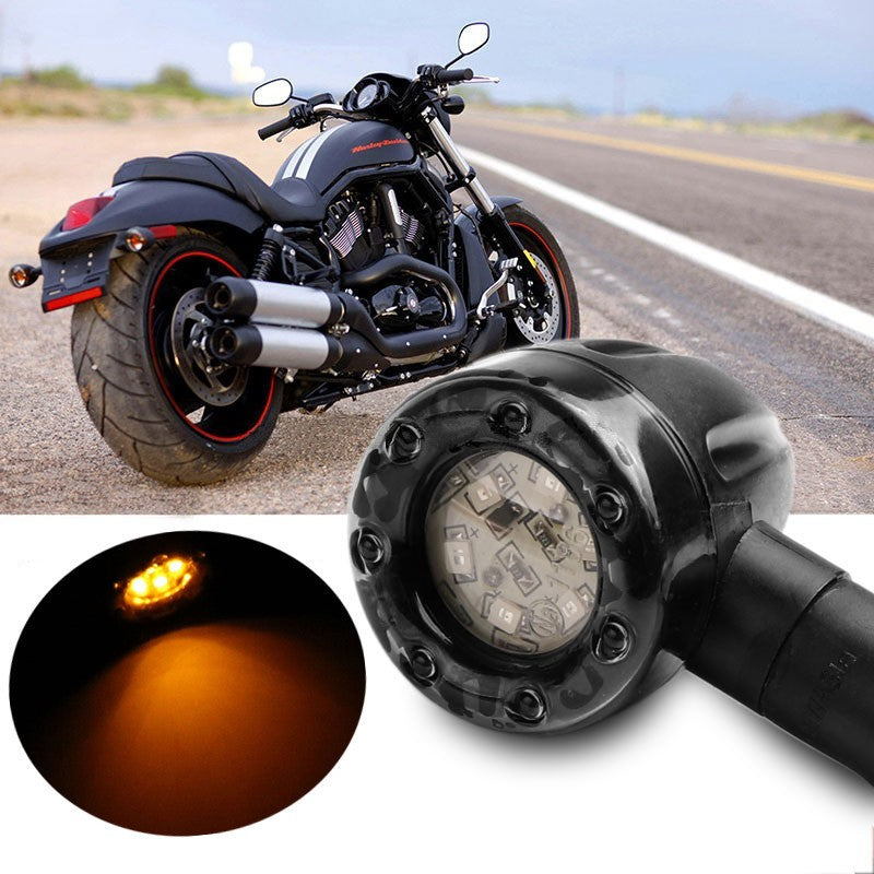 LED Motorcycle Bullet Taillight Motorcycle Turn Signal Brake Lamp Daytime Running Light Plastic Motorbike Refit Accessories