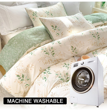 3pcs Elegant Floral Tea Art Print Duvet Cover Set? Soft Skin-Friendly Bedding Set Includes 1 Duvet Cover And 2 Pillowcases