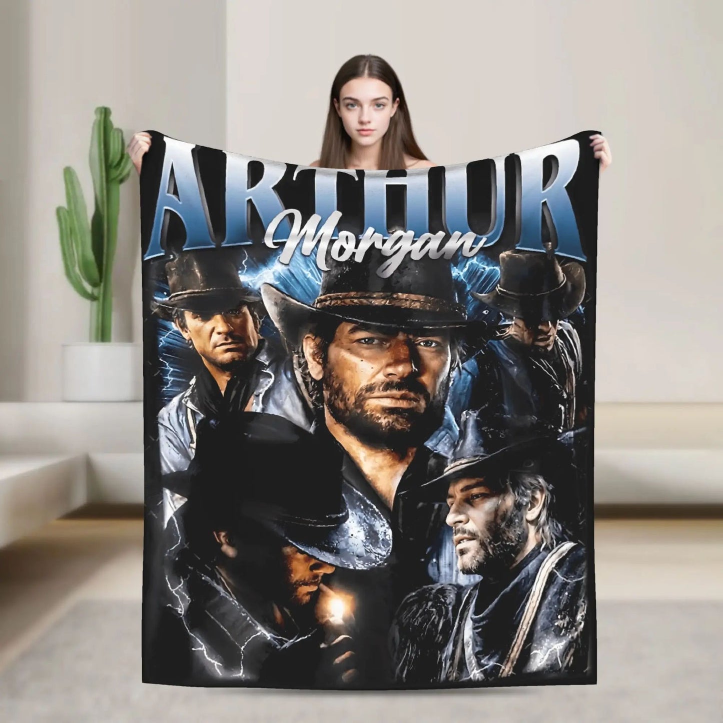 Arthur Morgan Cool Cowboy Movie Blanket  Super Soft Throw for Travel Office Bedding Outdoor Use  Perfect Bedspread Gift