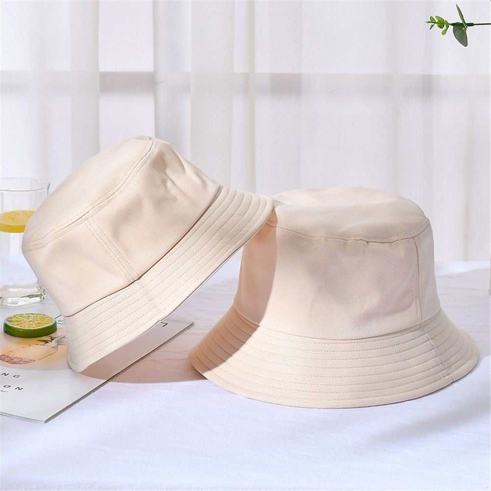 Chapéu Balde Dobrável de Verão de Algodão Unissex Feminino Protetor Solar Ao Ar Livre Chapéu de Pesca Caça de Cor Pura Masculino Chapéu de Bacia Boné de Praia