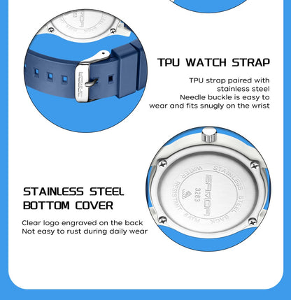 SANDA 3263 Fashion Casual Men Watch Silicone Strap Waterproof Luminous Clock Unisex Wristwatch Date Week Sport Man Watches