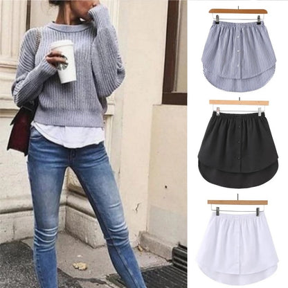 Women Girls Shirt Blouse Extender Adjustable Layering Faux Top Lower Sweep Mini