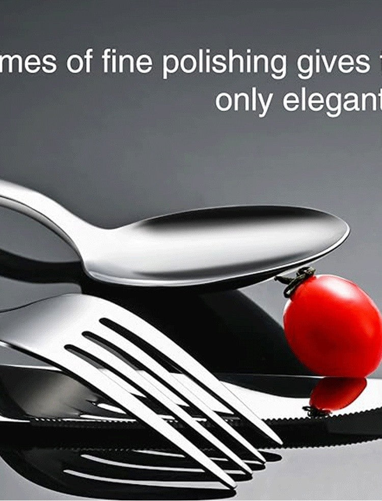 5PCS premium quality 420 and 18-10 Stainless steel Dinnerware Set cutlery set steak knife and fork dessert fork and spoon