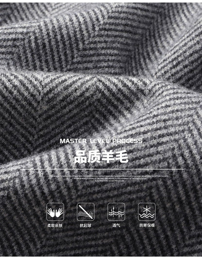 Autumn Winter Woolen Jacket for Men High-quality Casual Business Short Trends Coat Thickened and Warm Social Overcoat 2023