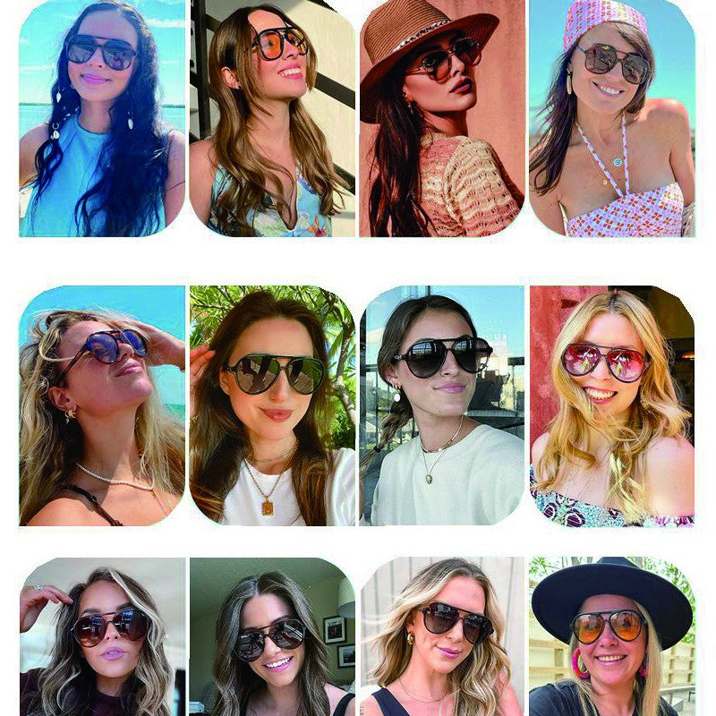MIZHO 4125 Trendy Women Sunglasses Unisex Brand Designer Plastic Pilot Polarized UV Protector Sun Glasses Ladies