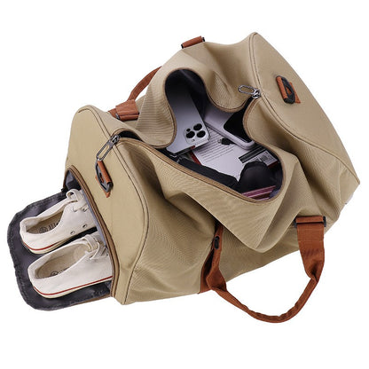 Sports fitness bag, dry and wet separation portable travel bag, multi-functional crossbody outdoor luggage bag