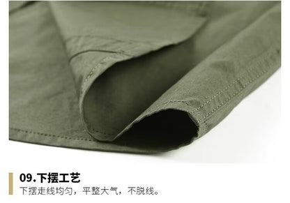 New Summer Men's Short Shirt Korean Casual Oversized Navy Blue Cargo Shirt Classic Retro Men Clothing Outdoor Sports Durable Top