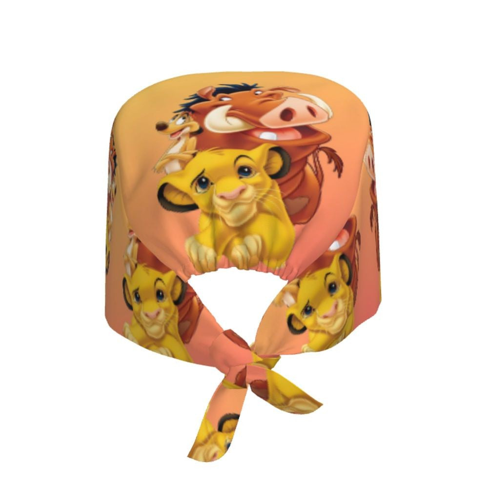 Boné cirúrgico personalizado O Rei Leão, divertido, para homens e mulheres, chapéu de esfoliação, gorro de enfermeira para dentista