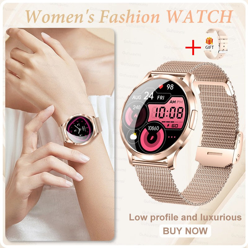 New Women Smart Watch 1.32"AMOLED Full Touch Screen Bluetooth Call Blood Pressure IP68 Waterproof NFC 7.3mm Ultra-thin bracelet