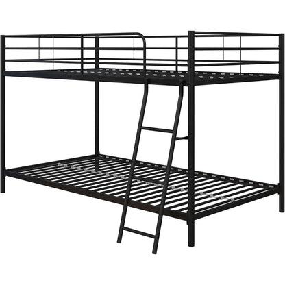 Junior Twin over Twin Bunk Bed, Space-Saving Design, Full-Length Guardrails,