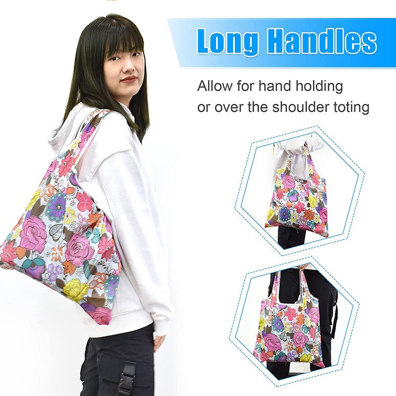 Reusable Shopping Large Bag Foldable Eco Tote With Pouch For Grocery Gym Office Supplies Beach Gear School Toys Storage Bags