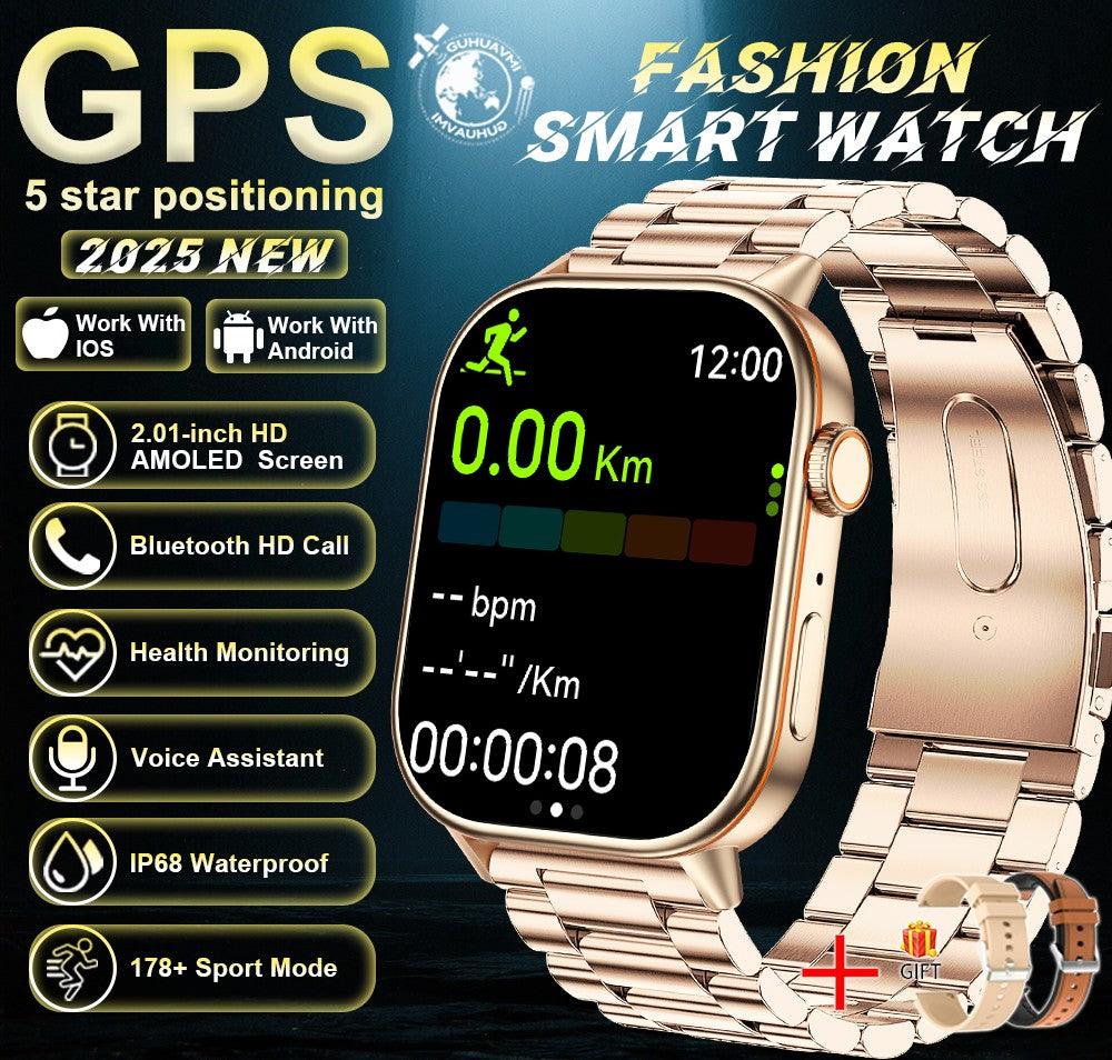 2025 Military GPS Smart Watch Men Flashlight Compass Waterproof Outdoor Sports Tracker Bluetooth Call Smartwatch For Android IOS