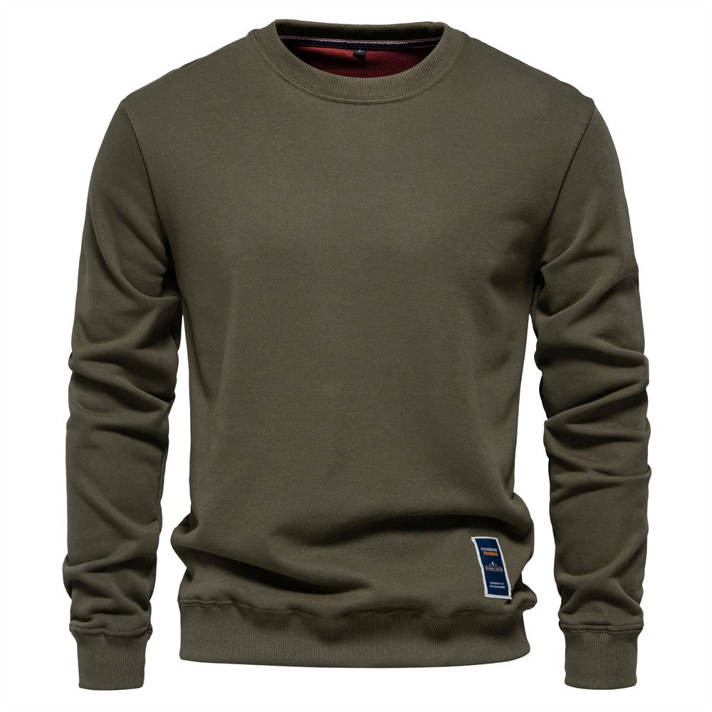 AIOPESON Cotton-blend Mens Crew Neck Solid Color Sweatshirts Pullover Casual Sport Sweatshirt for Men