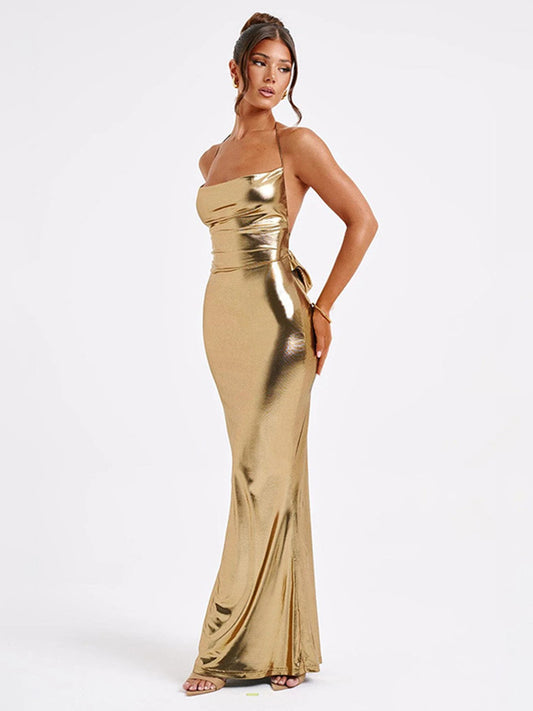 New Women Summer Dresses Strap Clubwear Sexy Backless Halter Bandage Long Dress