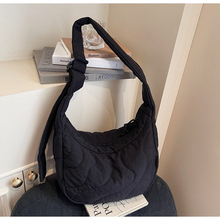 New Commuting Crossbody Bags for Women Fashion Texture and Simple Hobo Shoulder Bag Large Capacity Versatile Bags for Travel