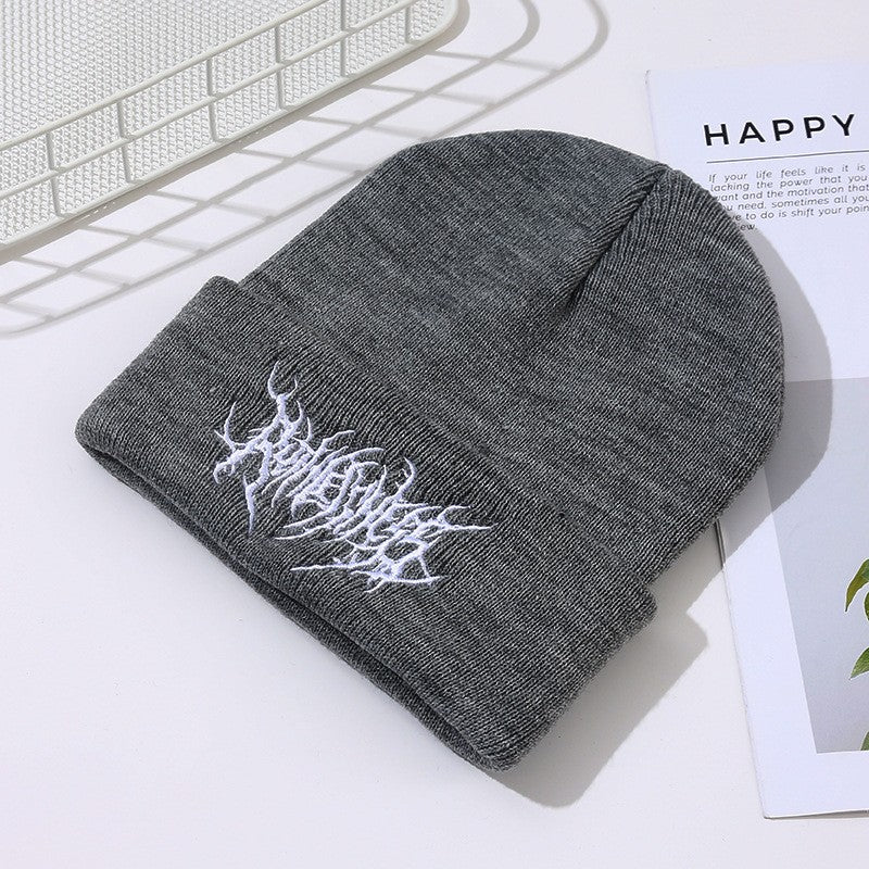 Warm Women Men Winter Beanies Hats Gothic Street Punk Knitted Bonnet Caps 100% Cotton Fashion Keep Warm Skullies Beanies Hats
