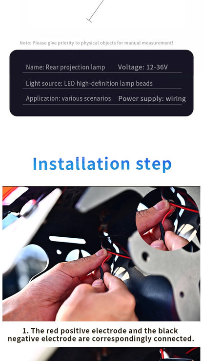Luzes de Projeção Traseira de LED para Motocicleta Olho de Diabo Luzes de Chão para Veículos Elétricos Luzes Ambiente de LED Luz de Aviso de Alto Brilho
