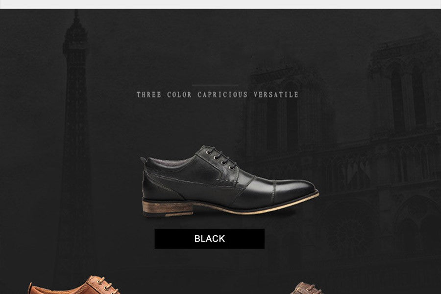 2022 Spring New Men's Business Dress Shoes Genuine Leather England Fashion Casual Oxfords Shoes Classic Three Colors Size 7.5-13