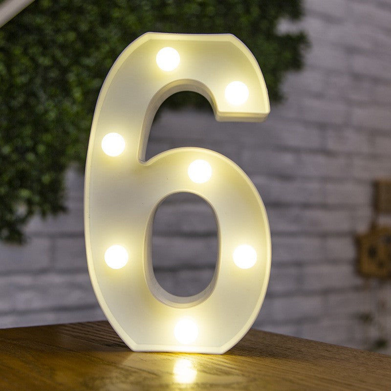 Alphabet Letter LED Lights Luminous Number Lamp Battery Warm Night Light for Home Wedding Birthday Christmas Party Decoration