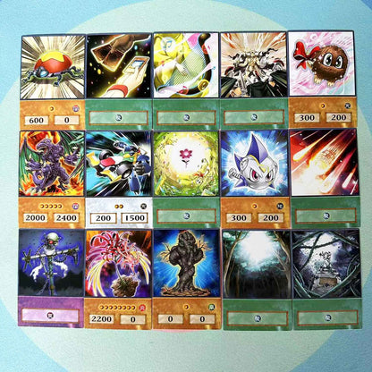 100 unids Yu-Gi-Oh Anime Estilo Cartas Olhos Azuis Mago Negro Exodia Obelisco Slifer Ra Yugioh DM Cartão Clássico Proxy DIY Presente Infantil