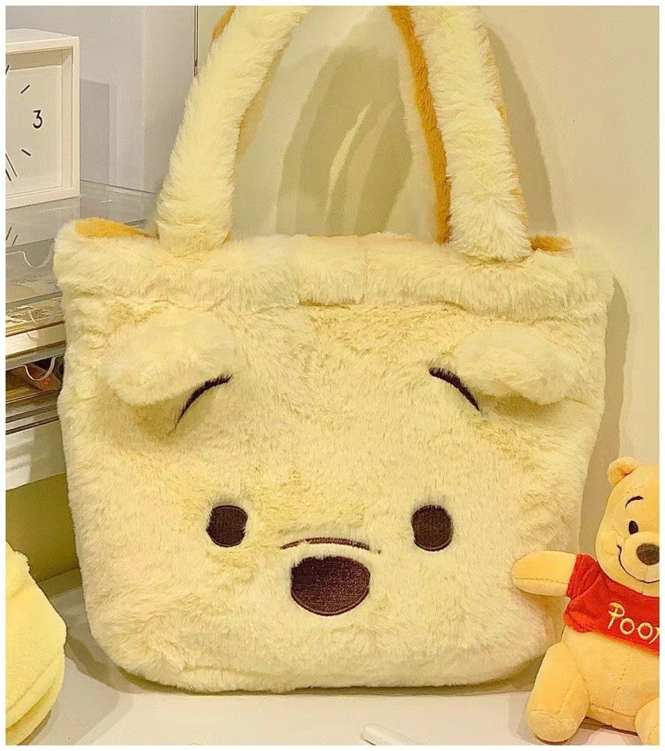 Disney Winnie Bear Turn Into Tigger Plush Handbag Cartoon Reversible Lotso Change To Alien Plush Doll Bag Xmas Women Girls Gift