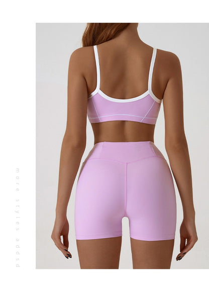 Yoga Sports Bra Color Clashing Shock Absorbing Brassiere Women Full Cup Breathable Gym Tube top Bra Yoga Workout Underwear