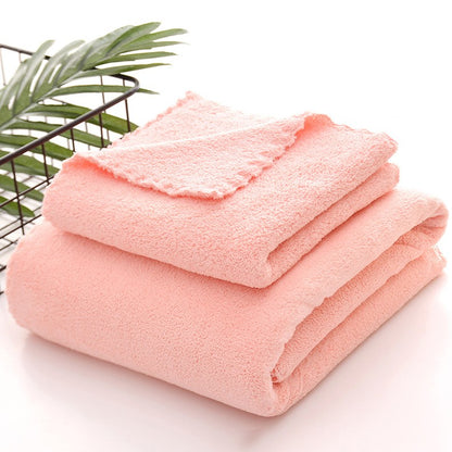2PC Bath Towels Set Super Soft Highly Absorbent Quick-drying Coral Velvet Bath Towel For Adults Hotel & Spa Use