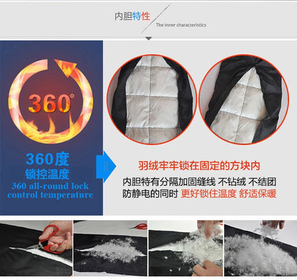 Mens Duck Down Padded Pants High Waist Men's Winter Business Pants Warm White Duck Down Padded Trousers Male Black PT-406
