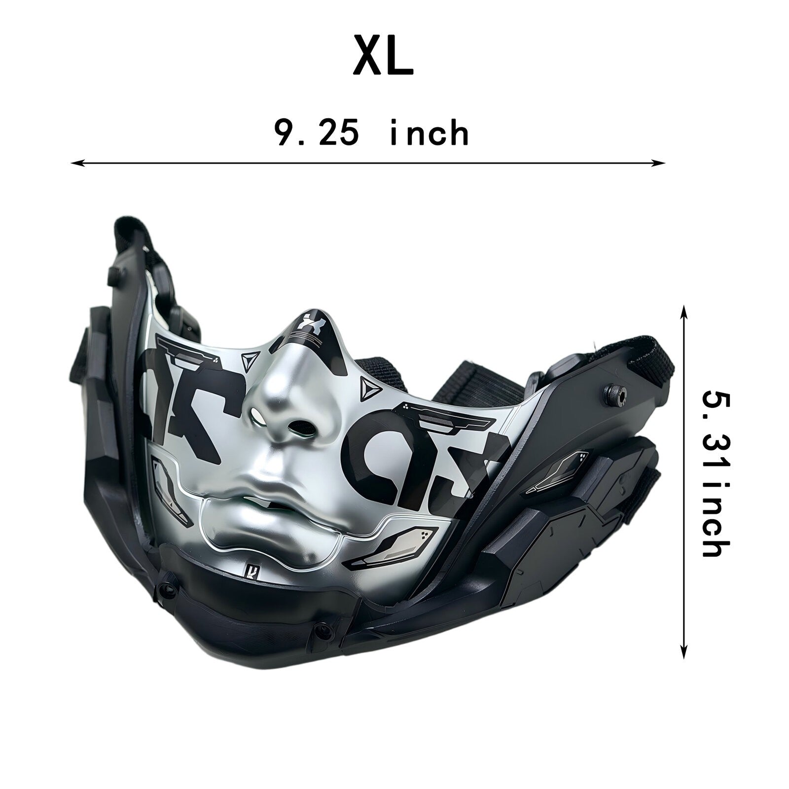 14 Color Two Sizes Cyberpunk Half Face Mask Halloween Cosplay Mask Adjustable Strap Breathable Comfort Party Costume Face Cover