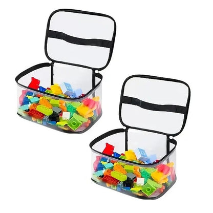 Transparent Mesh Zipper Toy Storage Bag - Large Capacity Puzzle and Block Organizer, Ideal for Toy and Building Block Storage So