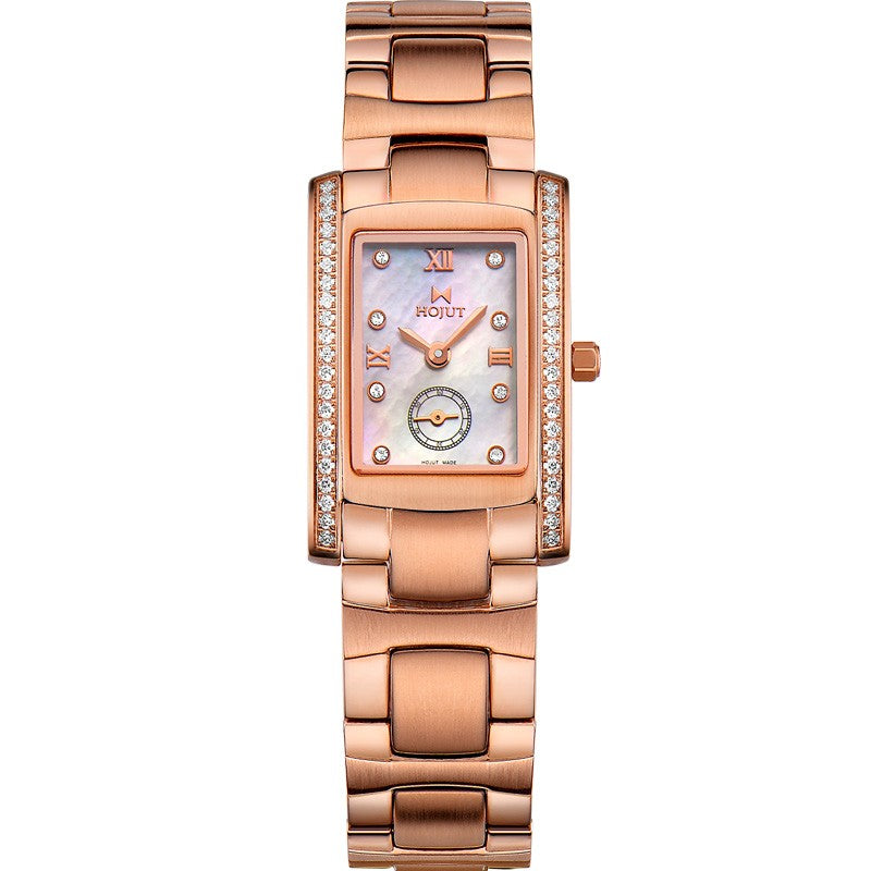 Classic square waterproof stainless steel material women's quartz watch