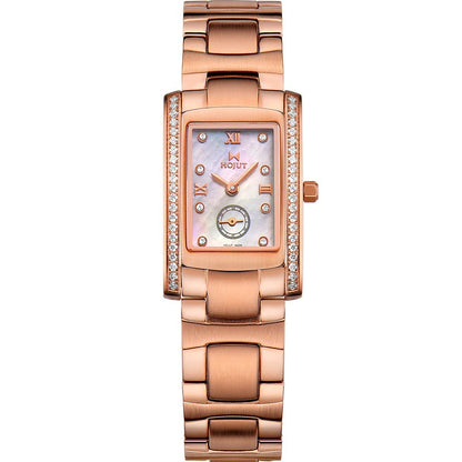 Classic square waterproof stainless steel material women's quartz watch