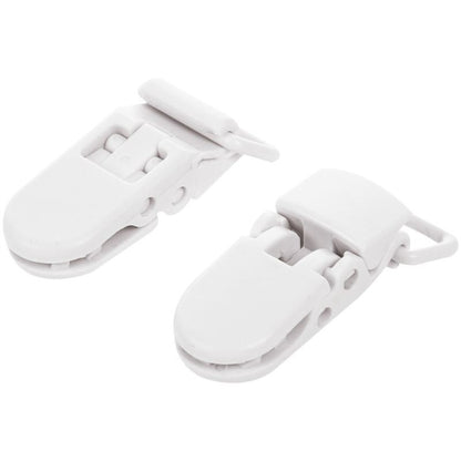 40Pcs Baby Kids T-Shape Plastic Pacifier Clips Soother Dummy Style Badge Holder White