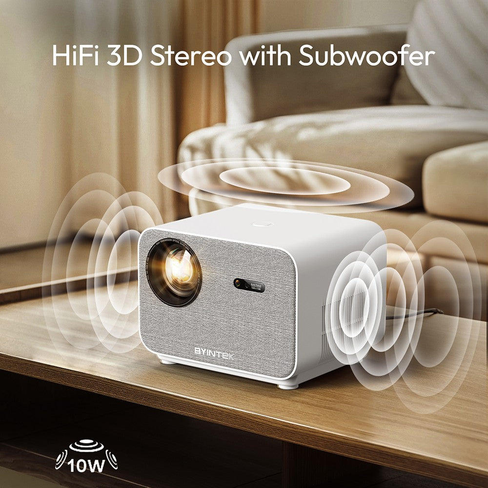 Projetor BYINTEK LOVE U12 Full HD 1080P 4K 800 ANSI Android WiFi 6 Foco Automático para Home Theater, Filmes e Reuniões