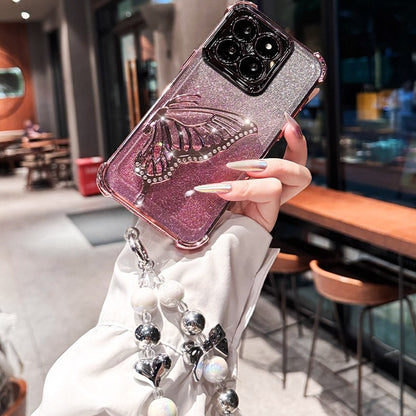 Capa Protetora à Prova de Choque com Glitter e Borboleta para Xiaomi 17 pro max Xiaomi17 13T 14T 15T Pro 15 Ultra