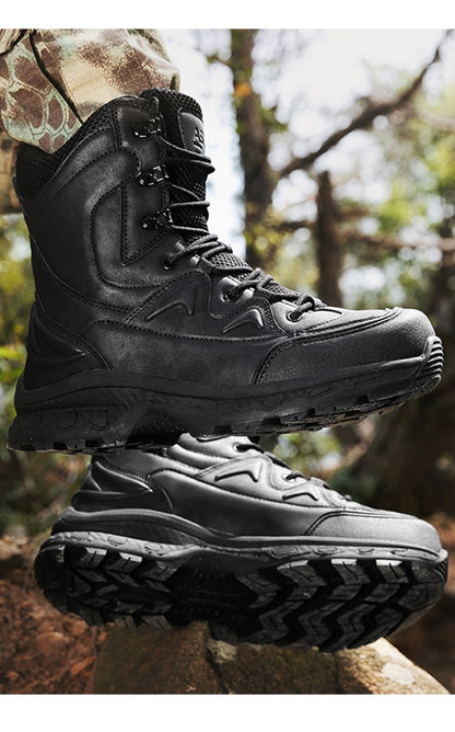 Botas masculinas de caminhada, combate ao ar livre, táticas casuais, versáteis e da moda