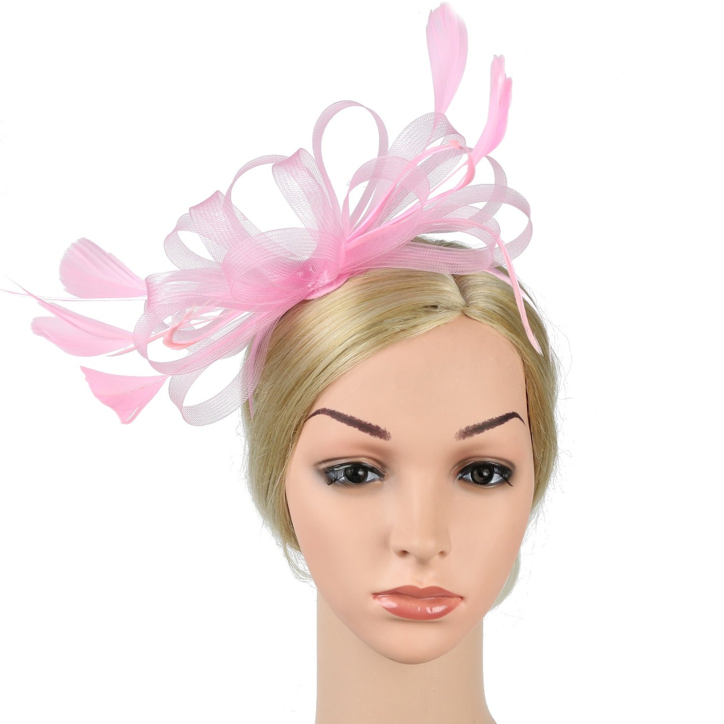 Women Chic Fascinator Hat Cocktail Wedding Party Church Headpiece Elegant Headwear Feather Hair Accessories Bride Hairpin