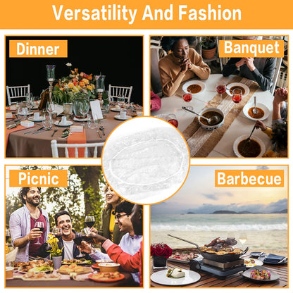 Fitted Clear Round Tablecloth Elastic Edged PVC Round Table Waterproof Oil-Proof Table Cover Protector Effortless to Clean Table