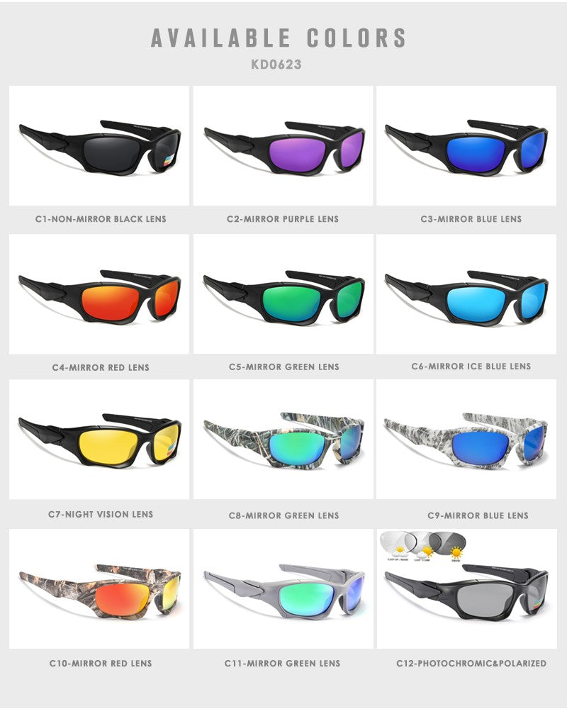 KDEAM Óculos de Sol Polarizados para Esportes ao Ar Livre Masculino Armação Curva Lente Resistente a Estresse Óculos de Sol Feminino KD0623