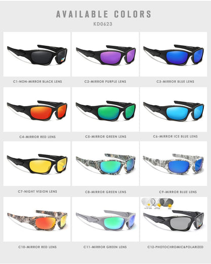 KDEAM Óculos de Sol Polarizados para Esportes ao Ar Livre Masculino Armação Curva Lente Resistente a Estresse Óculos de Sol Feminino KD0623