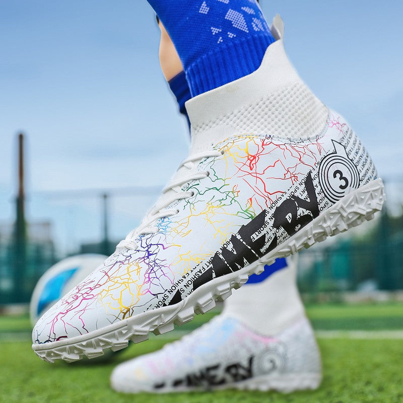 New Football Boots For Man, High Top FG/TF Soccer Shoes High Quality Kids Anti-Slip Grass Training Soccer Cleats Wide Size 31-48