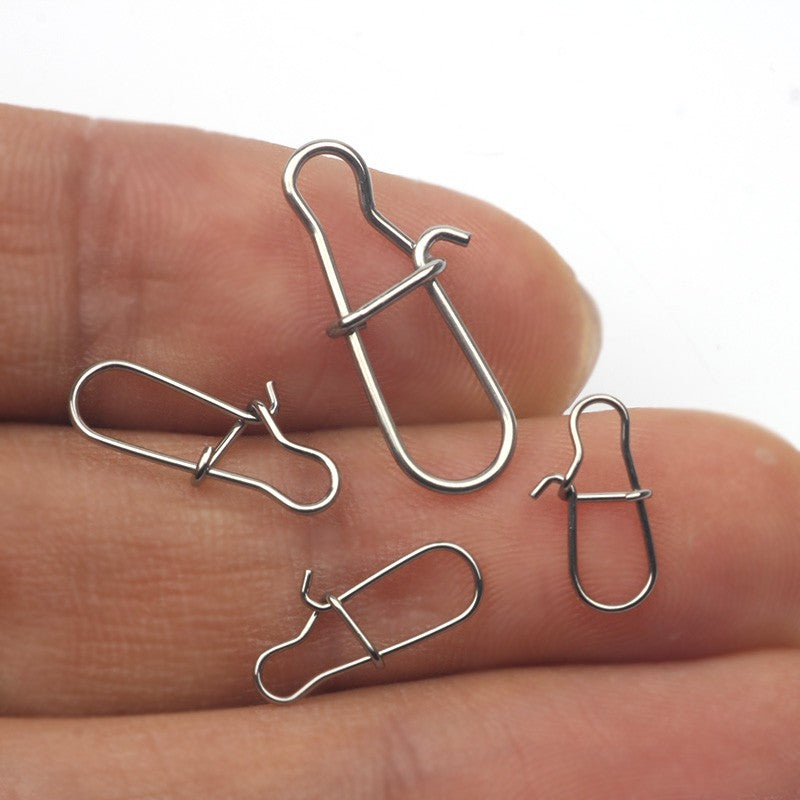 Rompin 100pçs 000-5# Anzol de Pesca Snap Pin 304 Aço Inoxidável Girador de Pesca Conector de Isca Acessórios Pesca