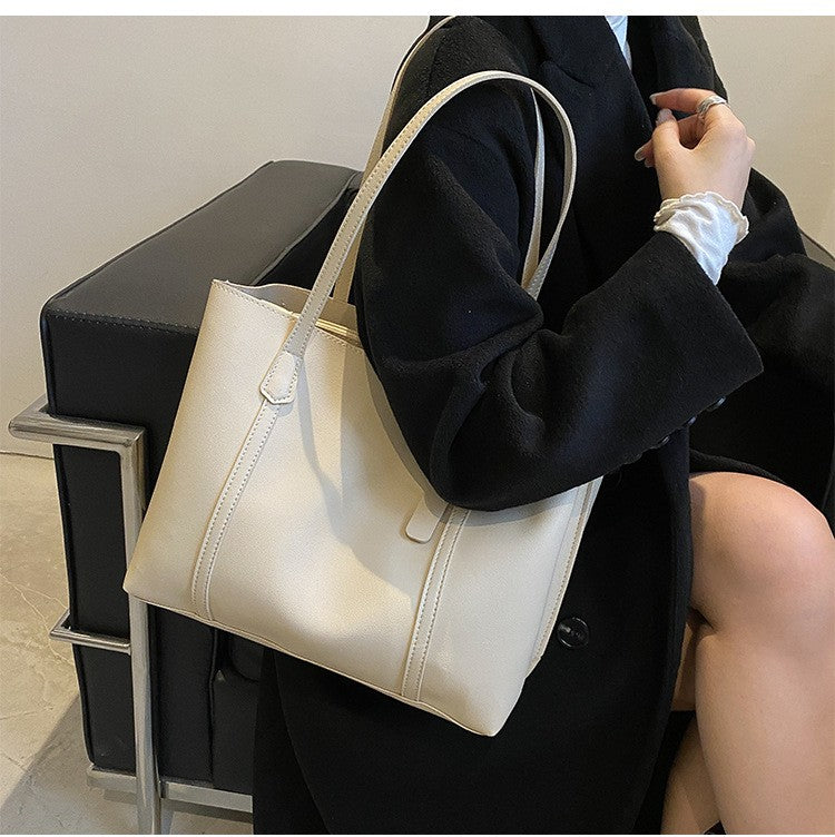Large Capacity Women's Bag, New Soft Leather Tote Bag, Casual and Versatile Single Shoulder Bags for Woman Korean Style Handbags