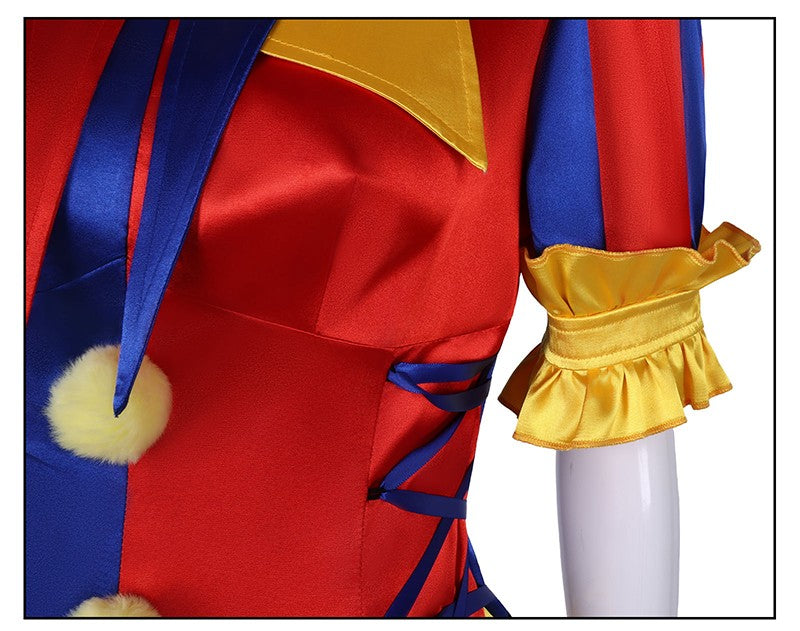 The Amazing Digital Circus Pomni Cosplay Costume Women Men Girls Boys Clown Costume Suit Halloween Party Role Playing Outfits